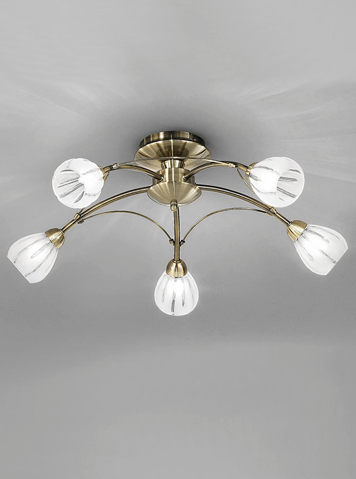 Chloe 3/5/10Lt Indoor Semi Flush Ceiling Light - Chrome/Bronze Finish