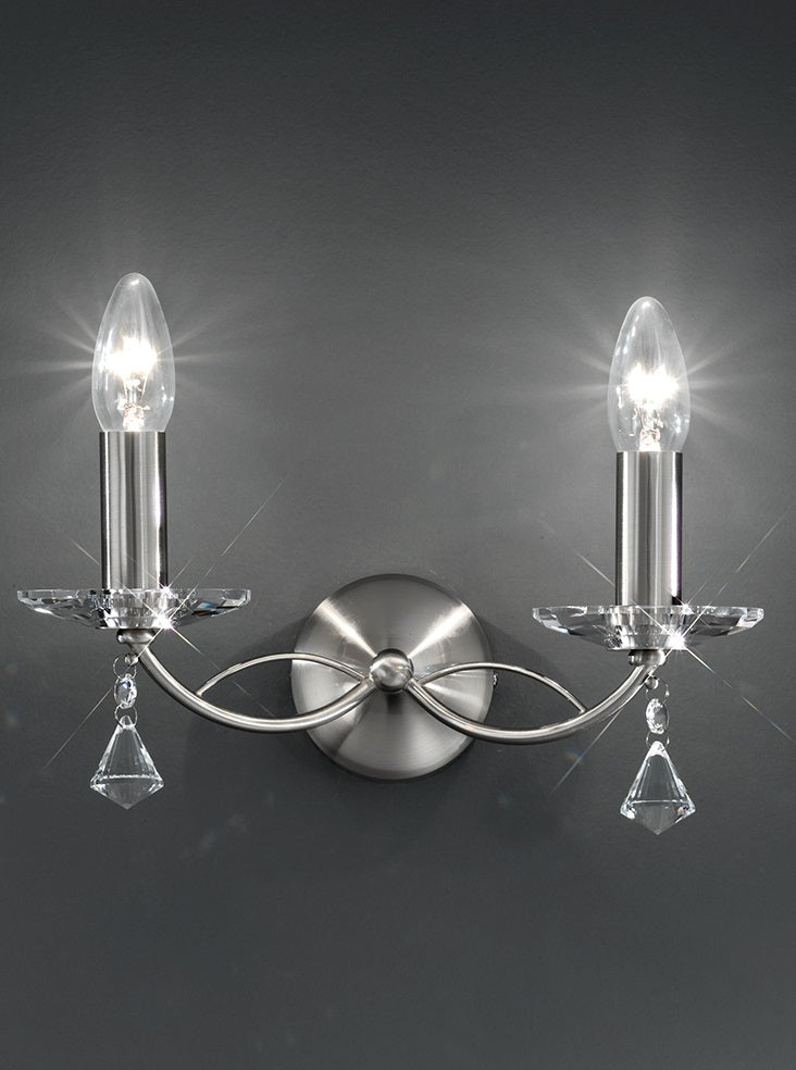 Damsel 2Lt Wall Bracket - Satin Nickel/Bronze Finish