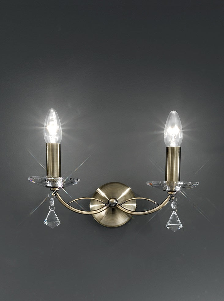 Damsel 2Lt Wall Bracket - Satin Nickel/Bronze Finish