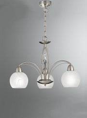 Athena 3/5Lt Chandelier/Flush Light - Satin Nickel/Bronze Finish