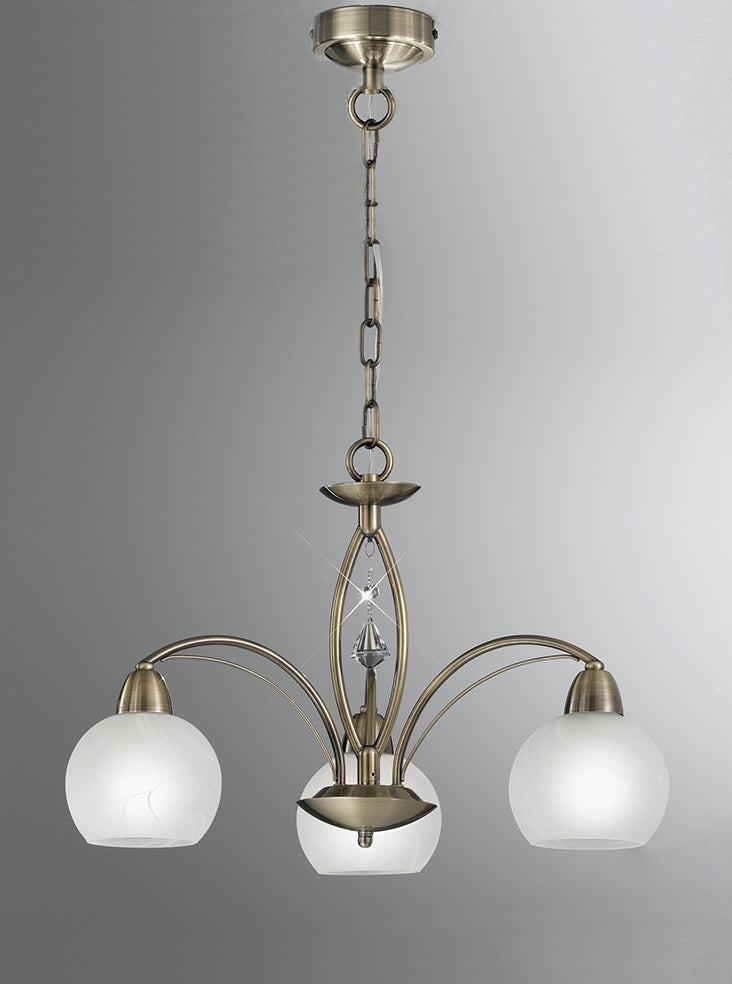Athena 3/5Lt Chandelier/Flush Light - Satin Nickel/Bronze Finish