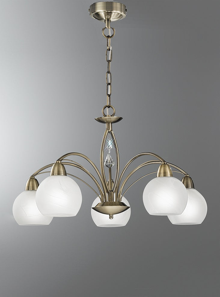 Athena 3/5Lt Chandelier/Flush Light - Satin Nickel/Bronze Finish