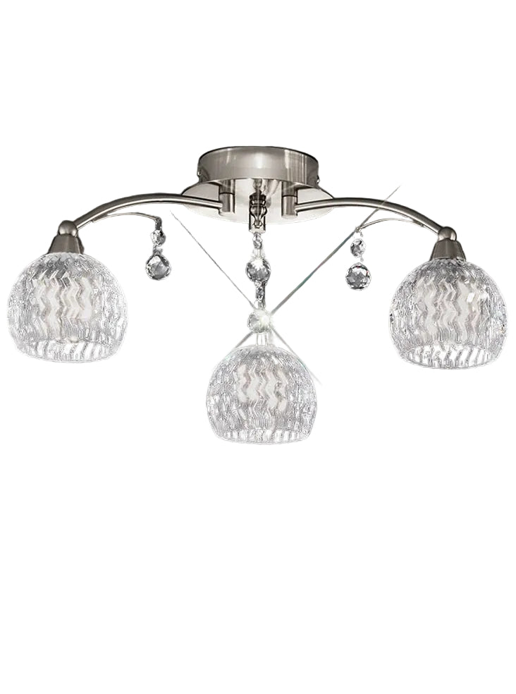 Jura 3/5/8 Light Semi Flush Fitting- Satin Nickel/ Bronze Finish