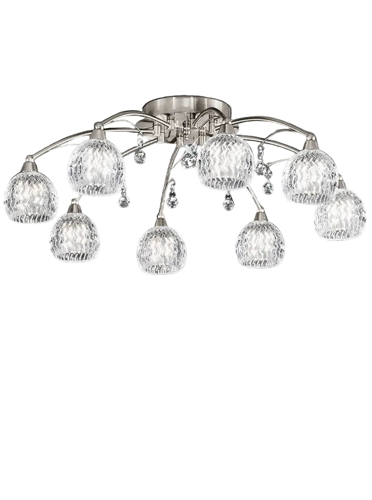 Jura 3/5/8 Light Semi Flush Fitting- Satin Nickel/ Bronze Finish