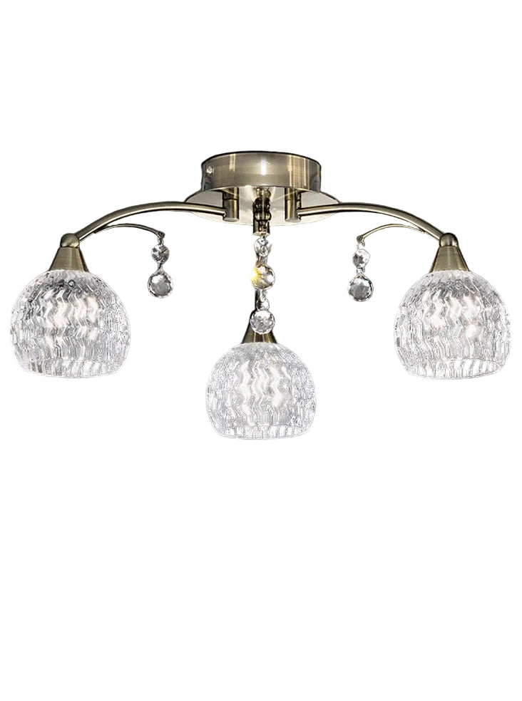 Jura 3/5/8 Light Semi Flush Fitting- Satin Nickel/ Bronze Finish