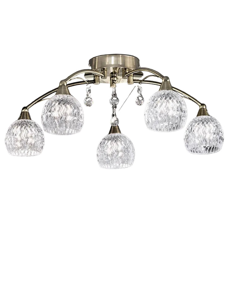 Jura 3/5/8 Light Semi Flush Fitting- Satin Nickel/ Bronze Finish