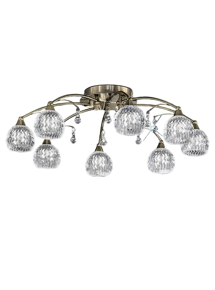 Jura 3/5/8 Light Semi Flush Fitting- Satin Nickel/ Bronze Finish