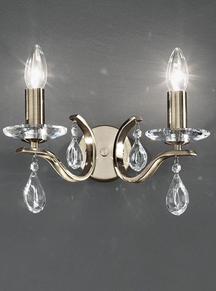 Naomi 2Lt Wall Bracket - Satin Nickel/Bronze/Chrome Finish