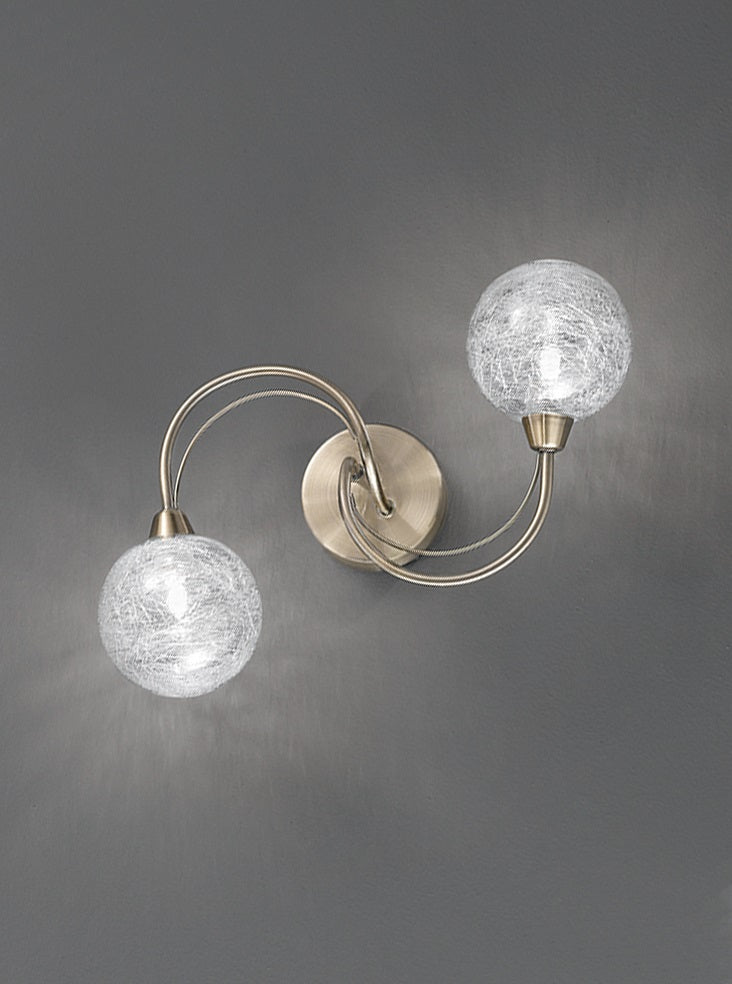 Geox 2Lt Ceiling/Wall Light - Satin Nickel/Bronze Finish