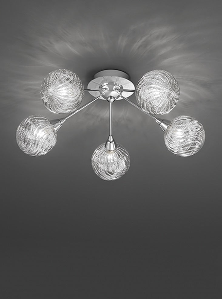 Electron 5/9/15Lt Indoor Semi Flush Ceiling Light - Chrome Finish