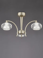 Ripley 3/5Lt Ceiling Flush - Satin Nickel/Bronze Finish