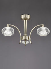 Ripley 3/5Lt Ceiling Flush - Satin Nickel/Bronze Finish