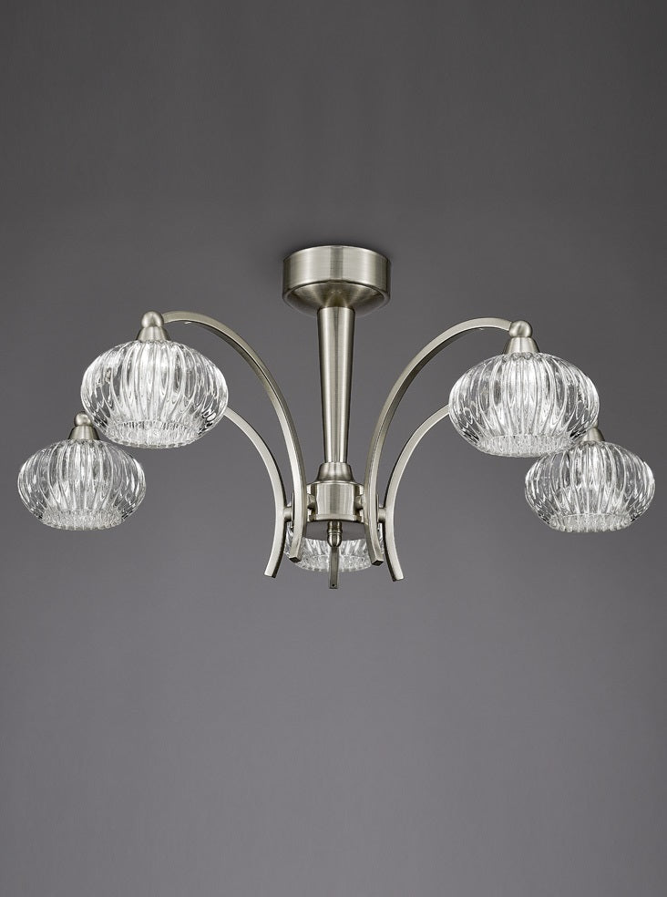 Ripley 3/5Lt Ceiling Flush - Satin Nickel/Bronze Finish
