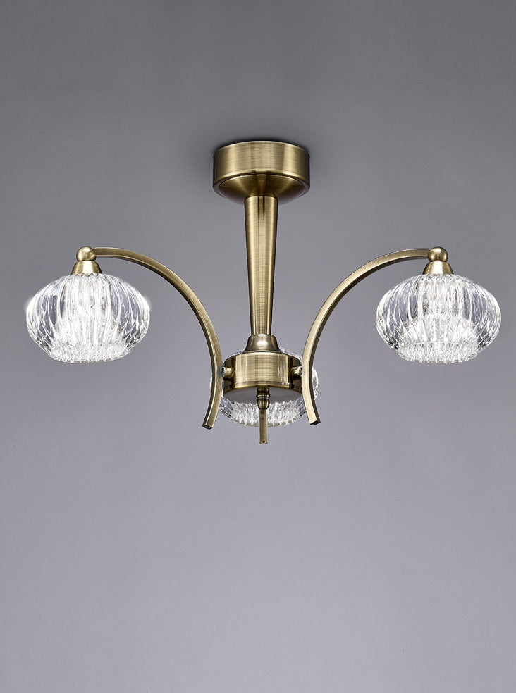Ripley 3/5Lt Ceiling Flush - Satin Nickel/Bronze Finish