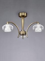 Ripley 3/5Lt Ceiling Flush - Satin Nickel/Bronze Finish
