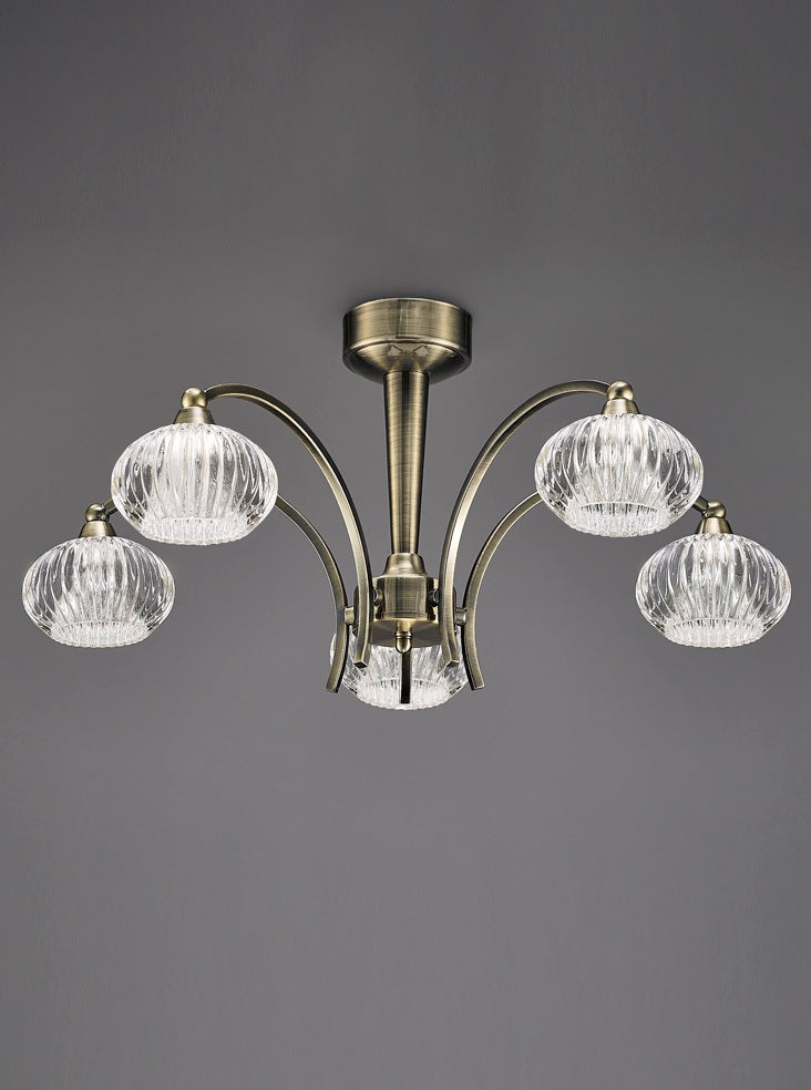 Ripley 3/5Lt Ceiling Flush - Satin Nickel/Bronze Finish