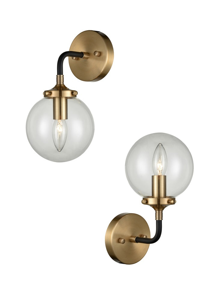 Retract 1 Light Wall Bracket - Black & Silver/Black & Gold Finish