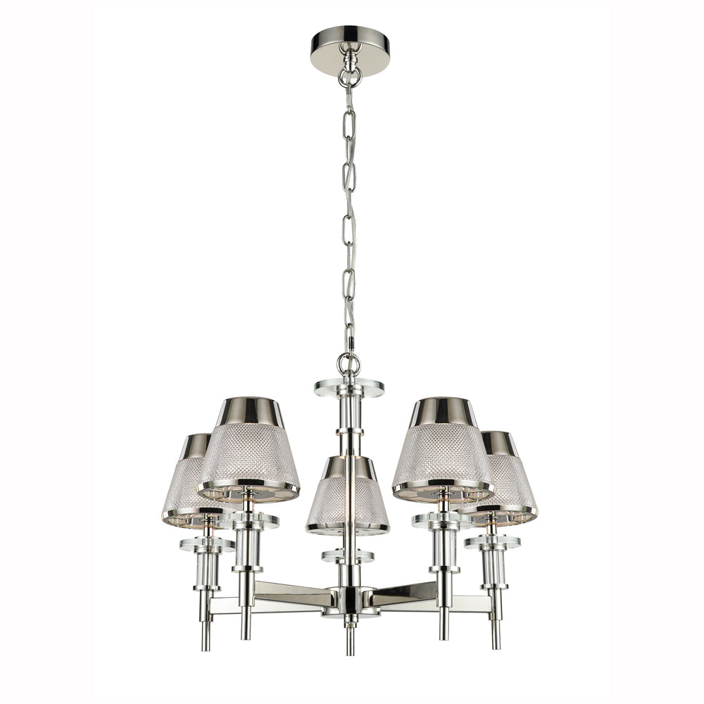 Dexter 5Lt Chandelier Ceiling Light - Chrome Finish