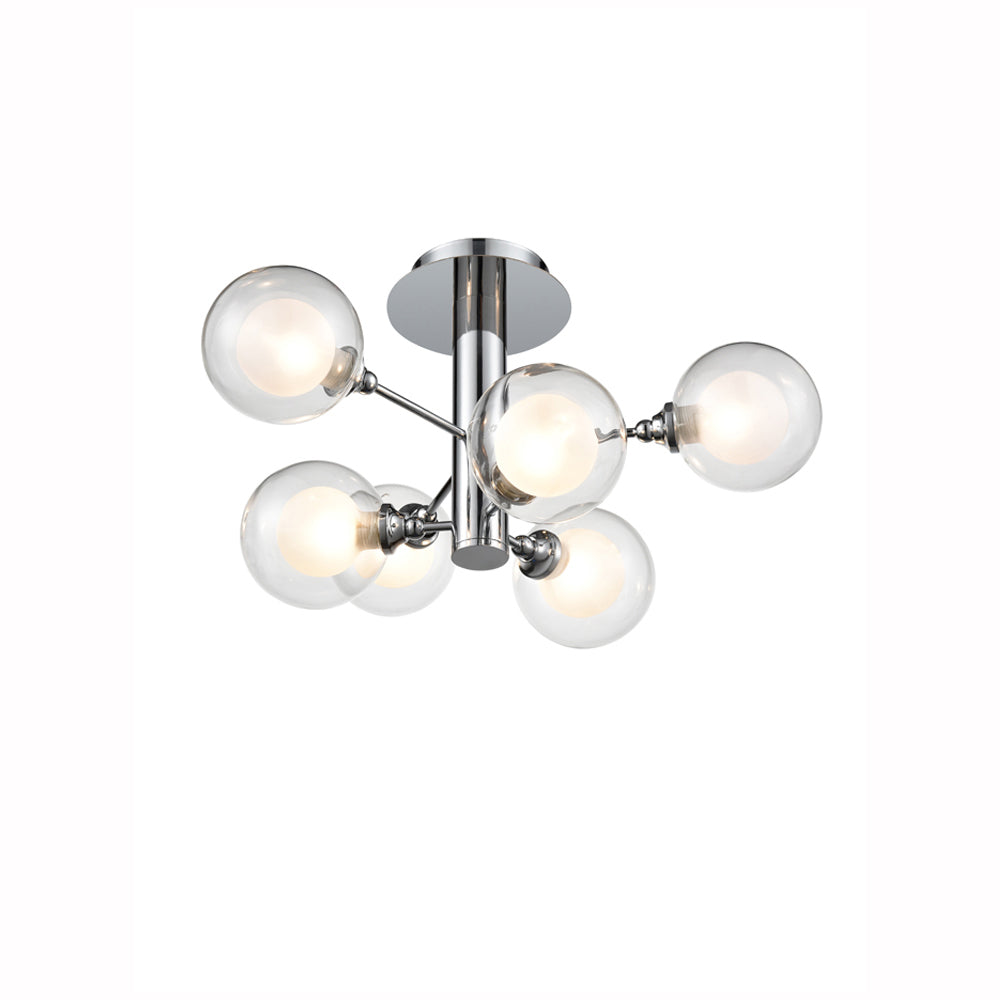 Clementine 3/5/6Lt Semi Flush Ceiling Light - Chrome Finish