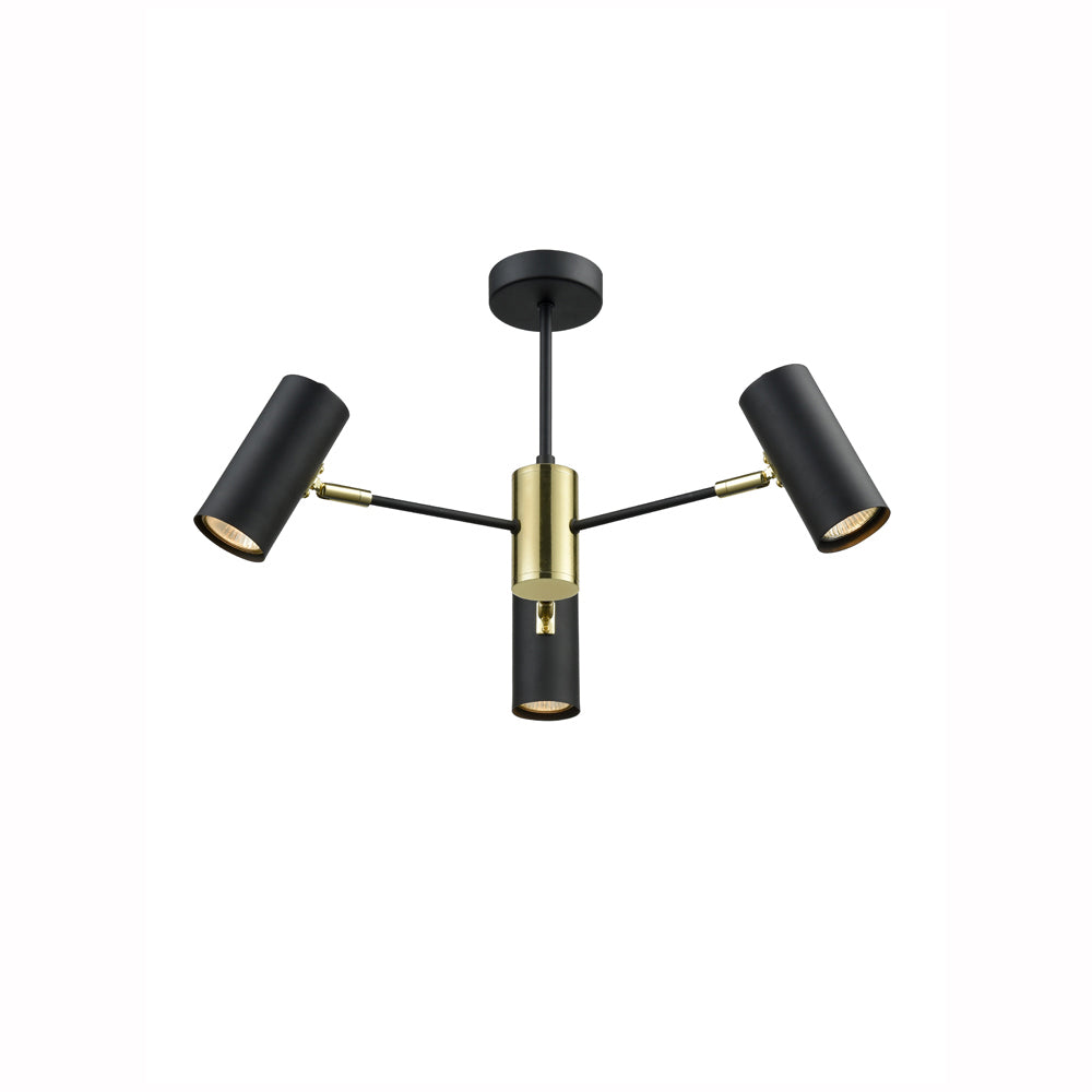 Spectre 3/5Lt Flush Light -  Black & Gold Finish