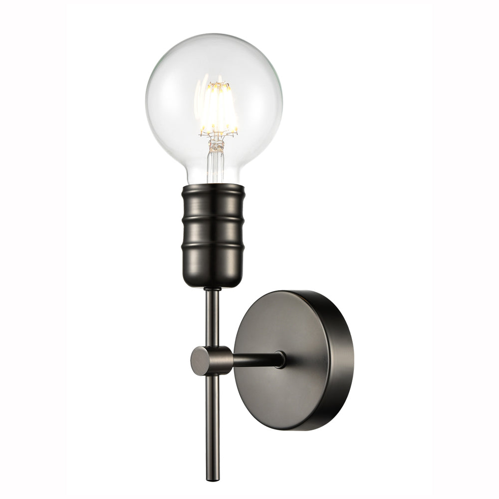 Pact 1Lt Indoor Single Wall Lights - Antique Brass/Gunmetal Finish