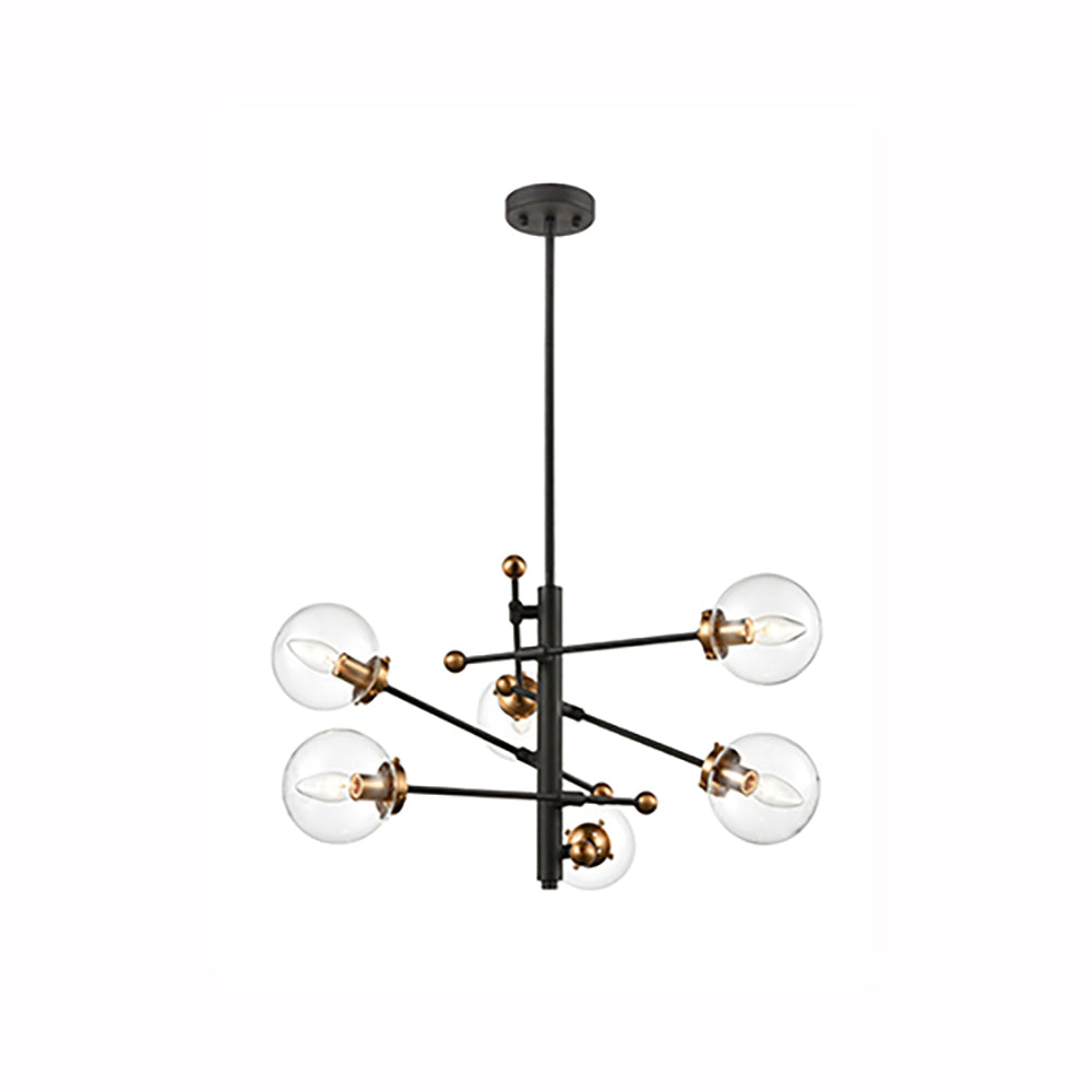 Refraction 6Lt Centre Ceiling Light - Black & Gold Finish