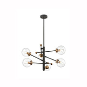 Refraction 6Lt Centre Ceiling Light - Black & Gold Finish