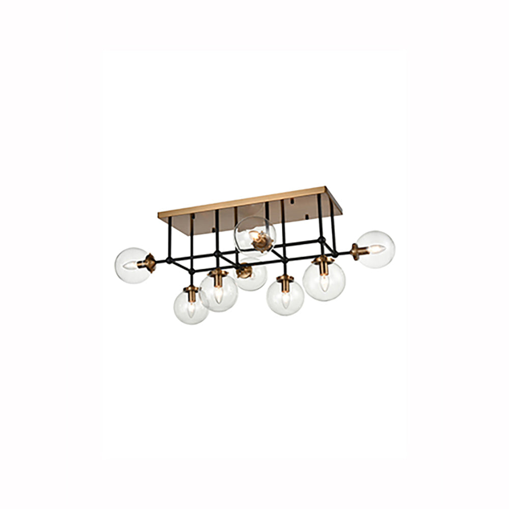 Refraction 6/8Lt Semi Flush Ceiling Light - Black & Gold Finish