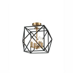 Angelo 4 light LED Pendant/Flush Conversion Cage Fitting - Black & Gold Finish