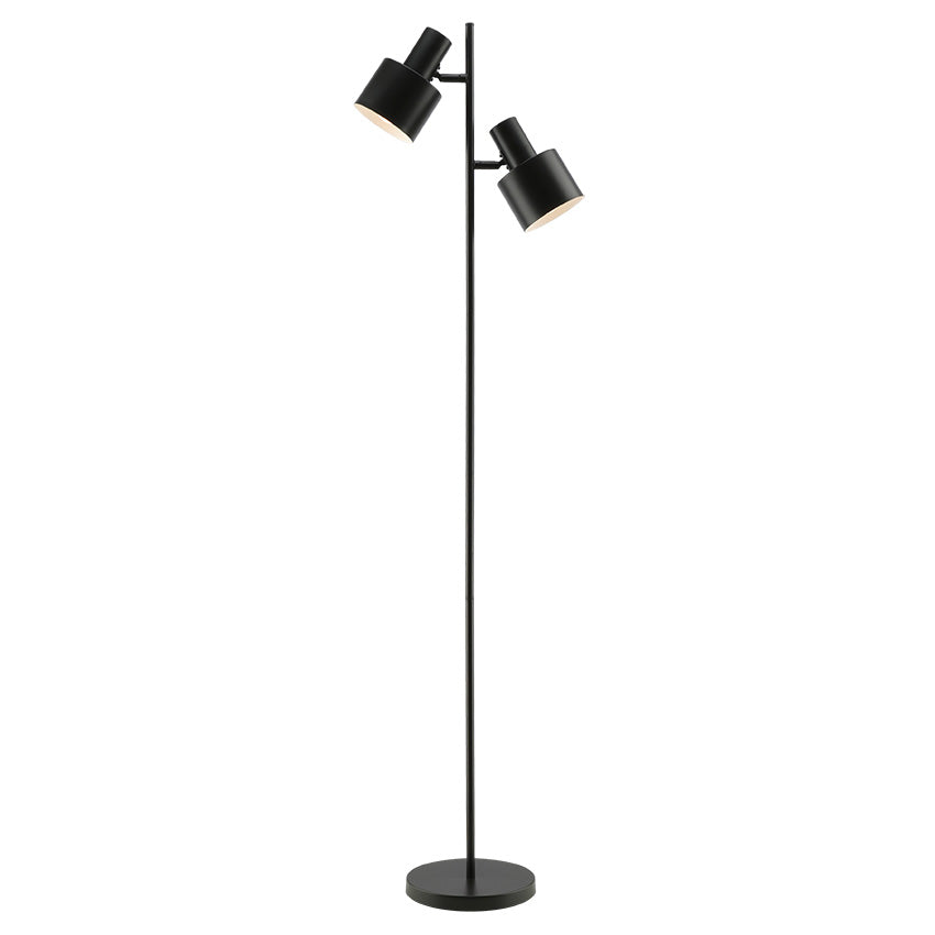 Depuley 2-Head Floor Lamp- Black/ Brushed Brass