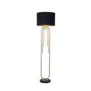 Roberta Floor Lamp Matt Brass with White & Black Finish