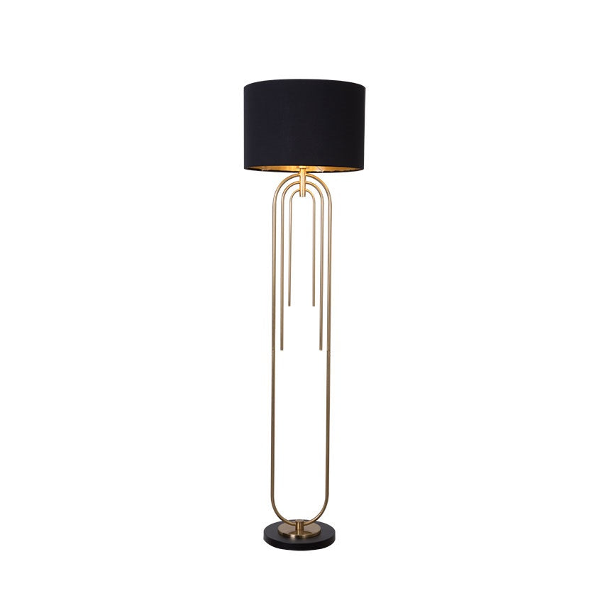 Roberta Floor Lamp Matt Brass with White & Black Finish