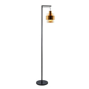 Mela Floor Lamp E27 Brass & Amber/Brass & Smoke