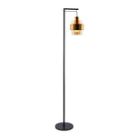 Mela Floor Lamp E27 Brass & Amber/Brass & Smoke