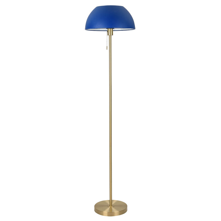 Bella Brass Floor Lamp C/W Dome Shade E27 In Various Finishes