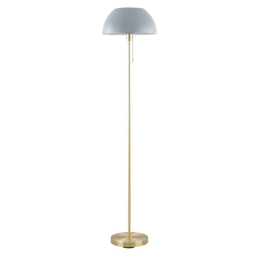 Bella Brass Floor Lamp C/W Dome Shade E27 In Various Finishes