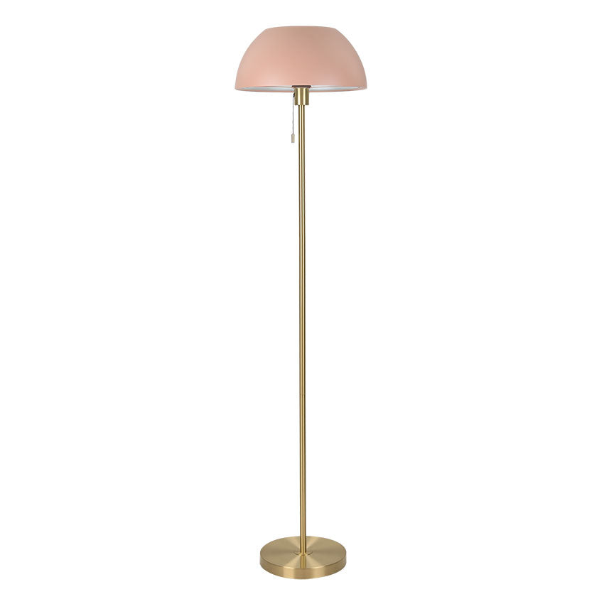 Bella Brass Floor Lamp C/W Dome Shade E27 In Various Finishes