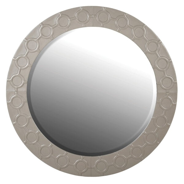 Rocco Leather Mushroom Round Mirror