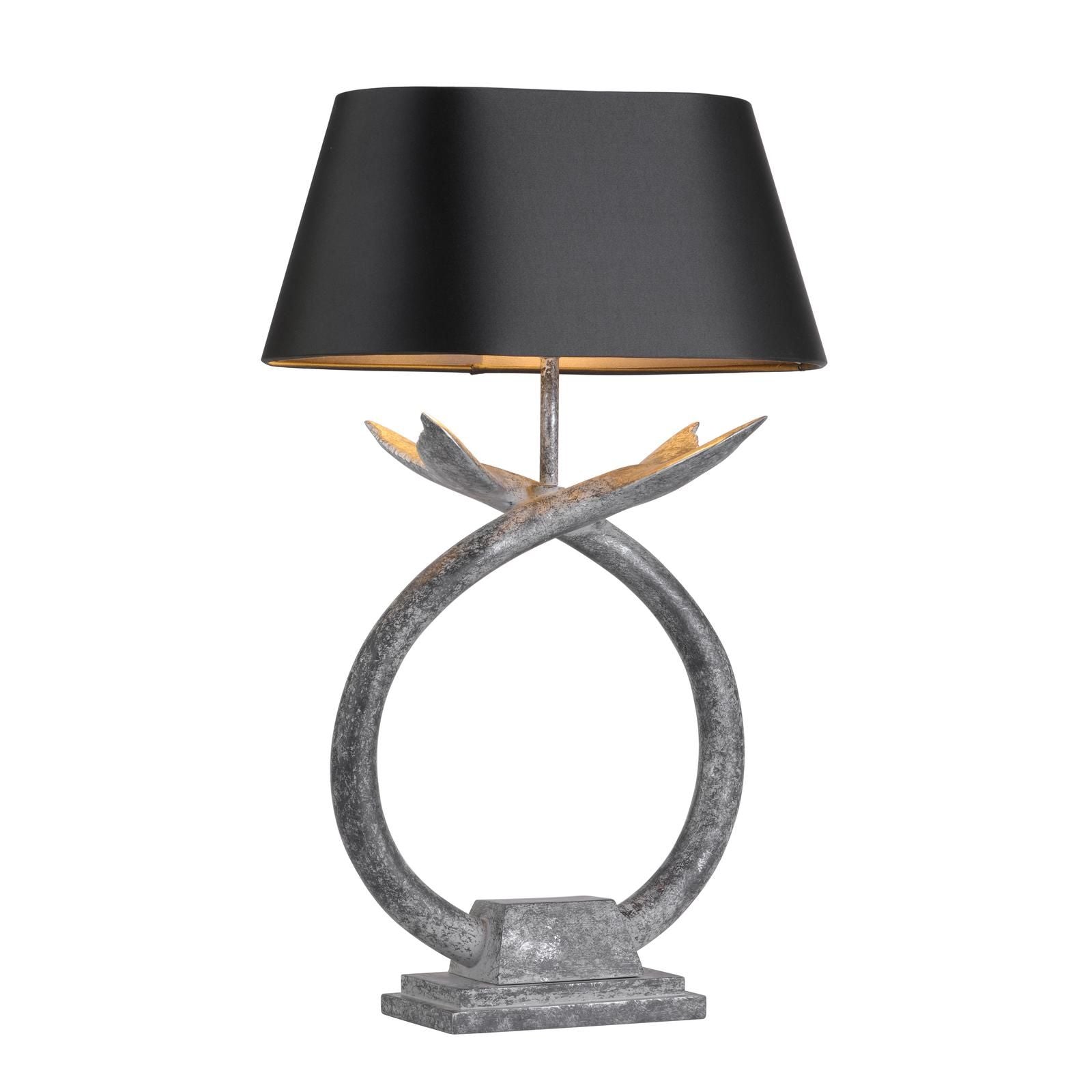 Fluke Table Lamp Base Only- Verdigris/Black Silver