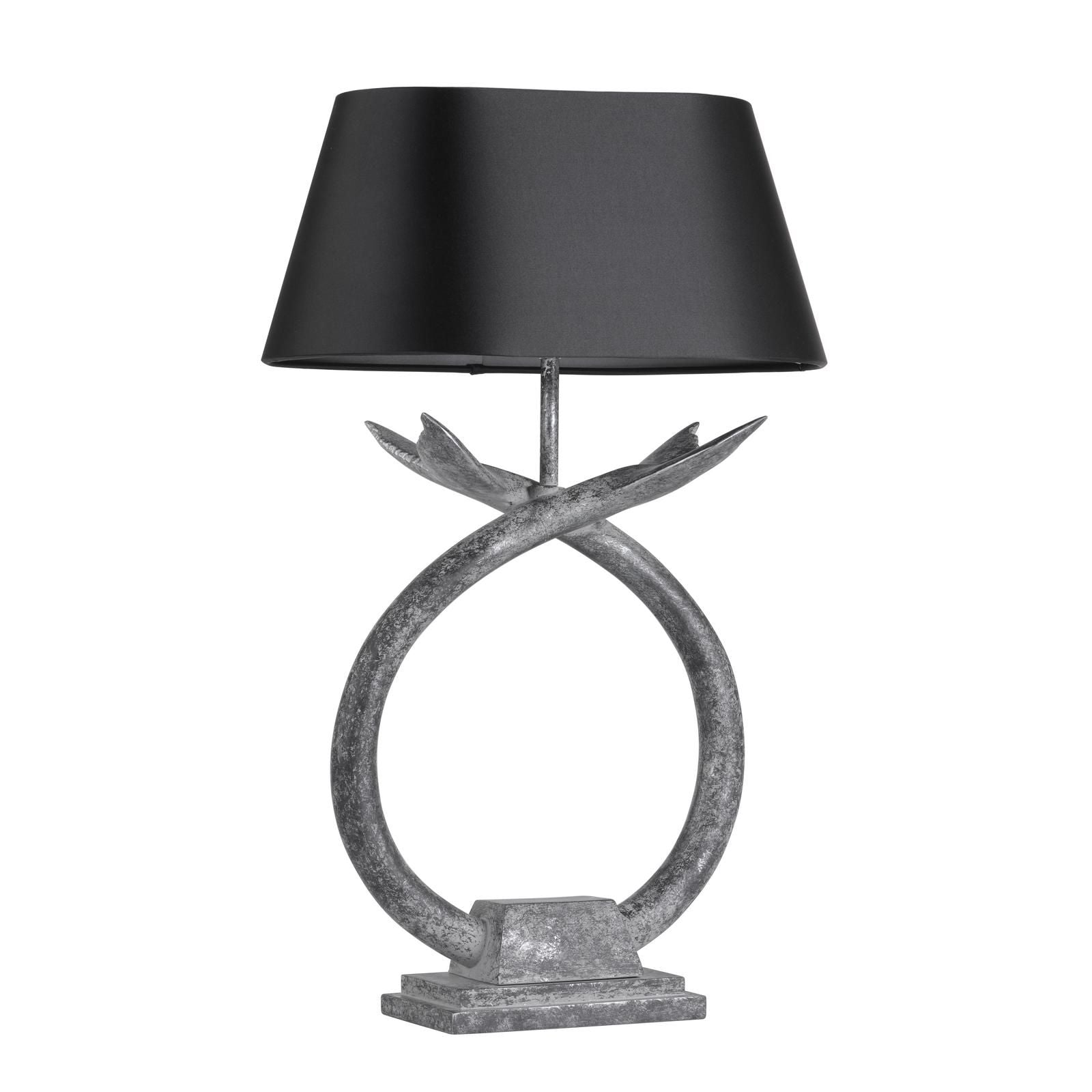 Fluke Table Lamp Base Only- Verdigris/Black Silver