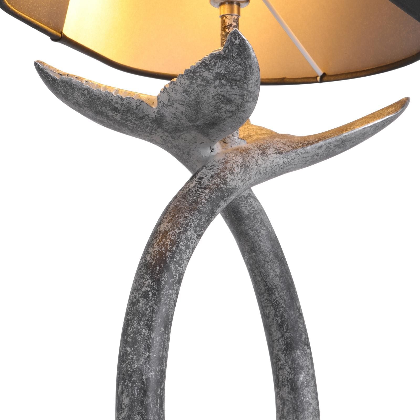 Fluke Table Lamp Base Only- Verdigris/Black Silver