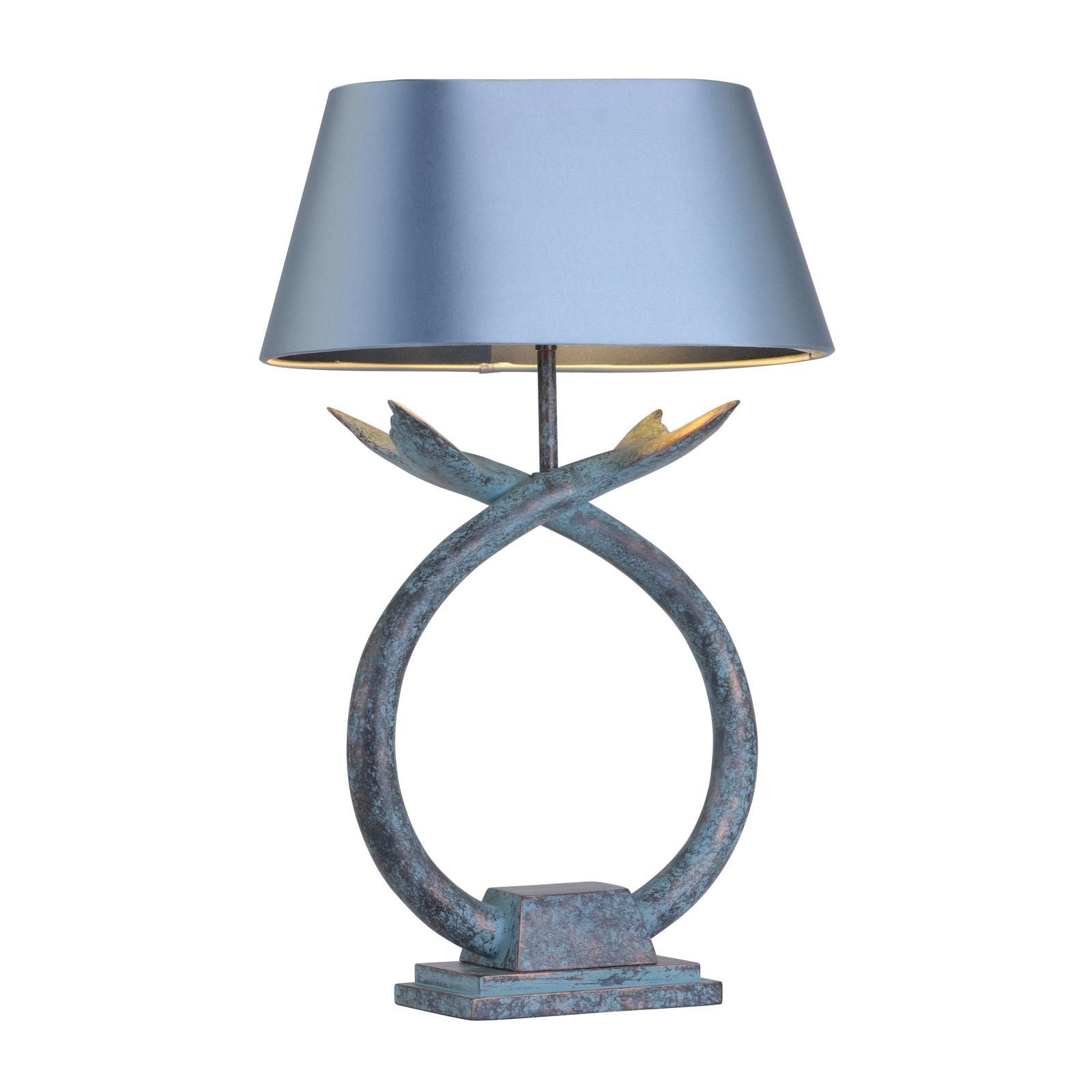 Fluke Table Lamp Base Only- Verdigris/Black Silver