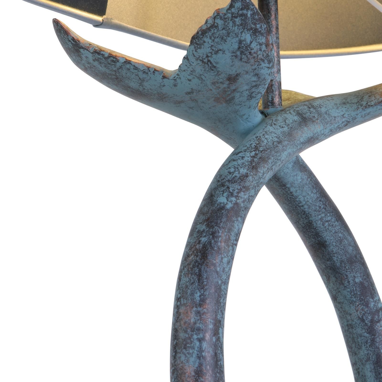 Fluke Table Lamp Base Only- Verdigris/Black Silver