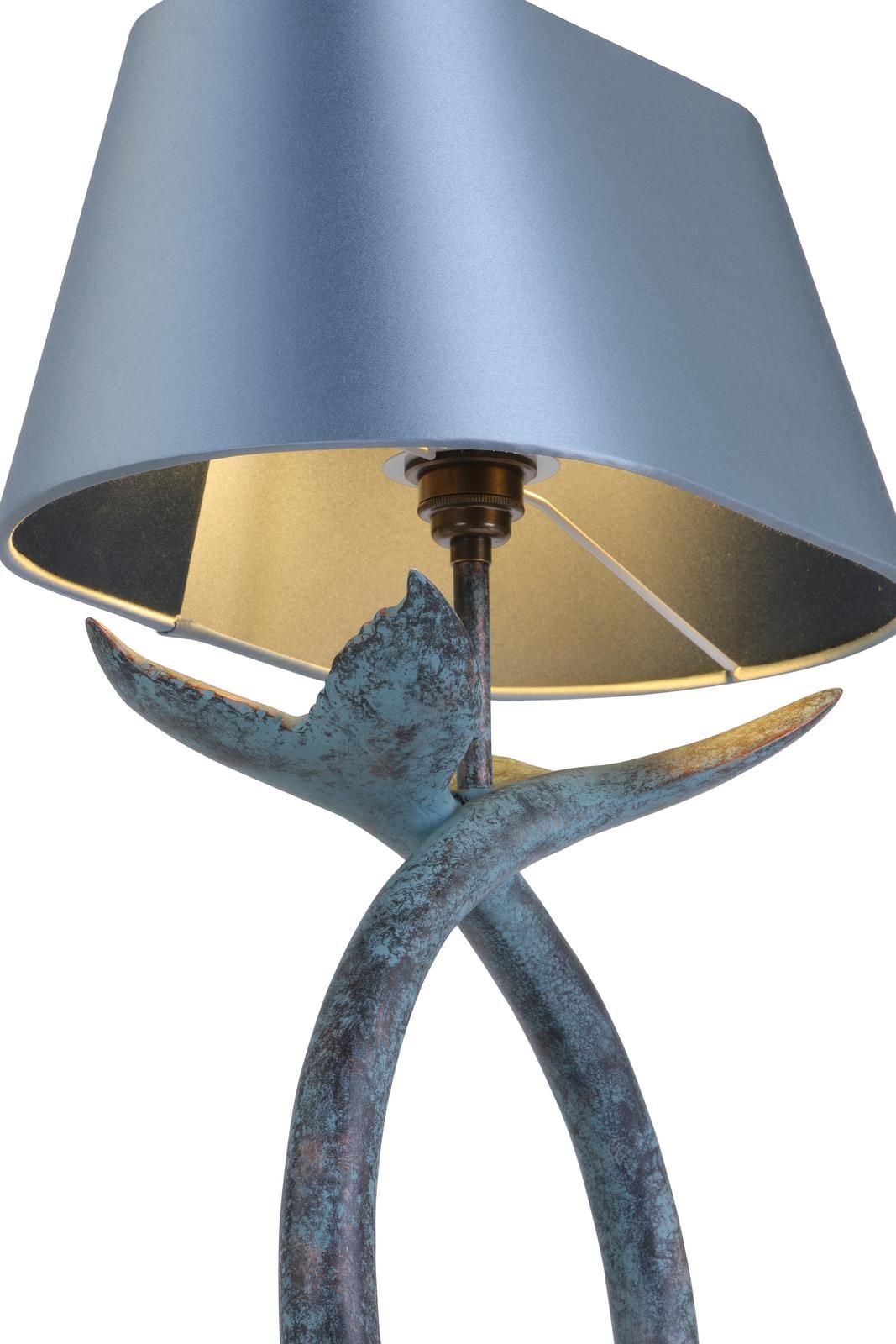 Fluke Table Lamp Base Only- Verdigris/Black Silver