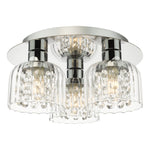Forseti 3 Light Bathroom Flush Light IP44-  Polished Chrome and Glass