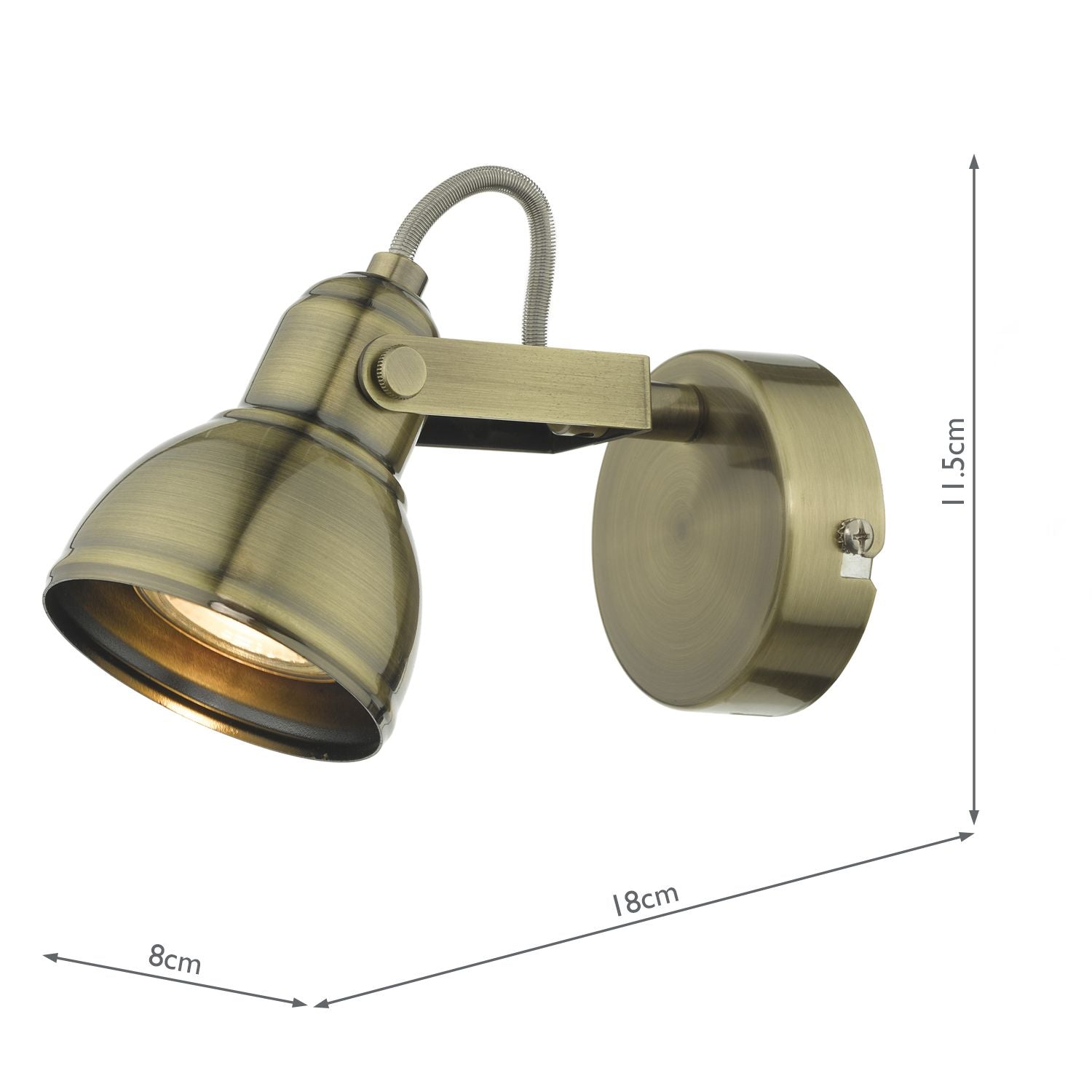 Fothergill Single Wall Spotlight - Antique Brass