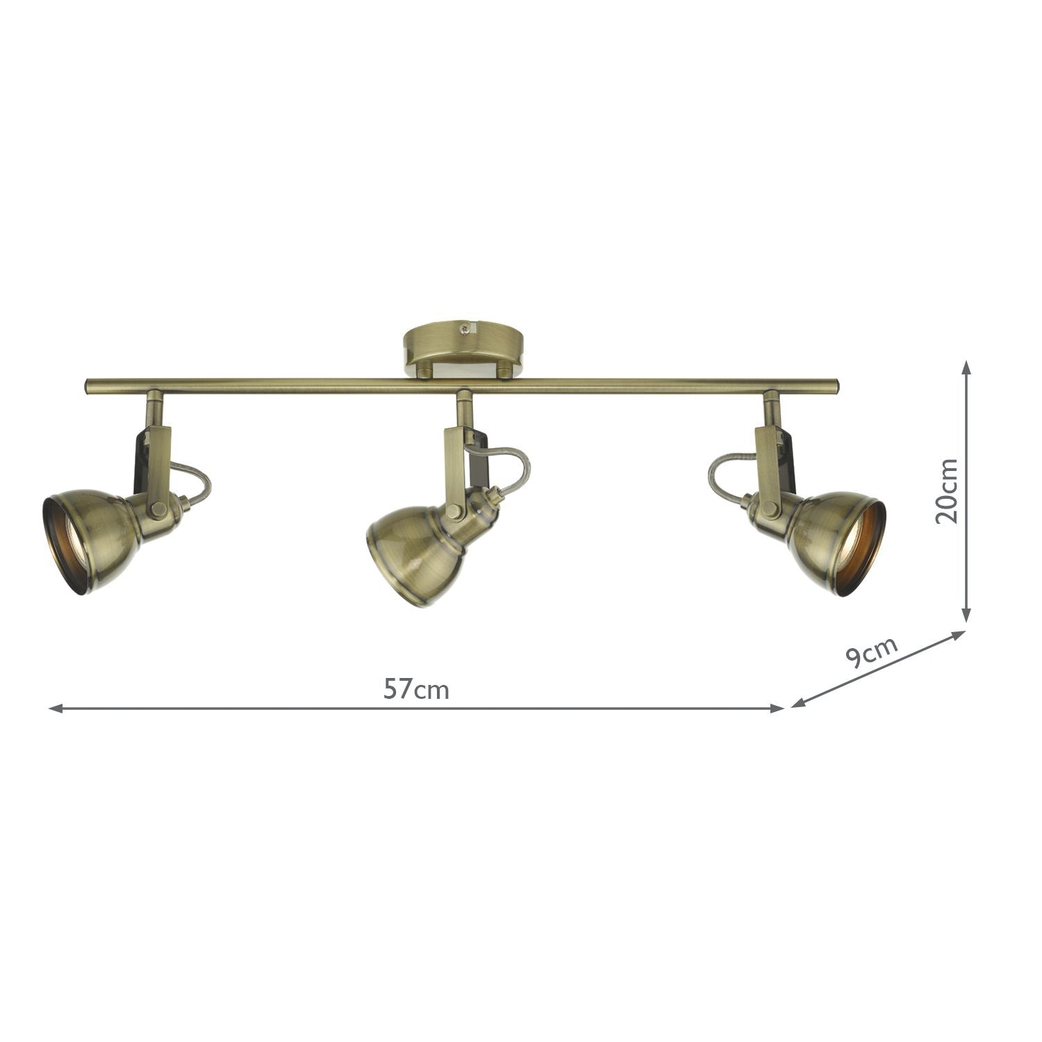 Fothergill 3Lt Bar Spotlight - Antique Brass