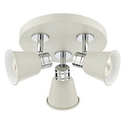 Fry 3Lt Plate Spotlight - Cream Polished Chrome/Black & Rose Gold