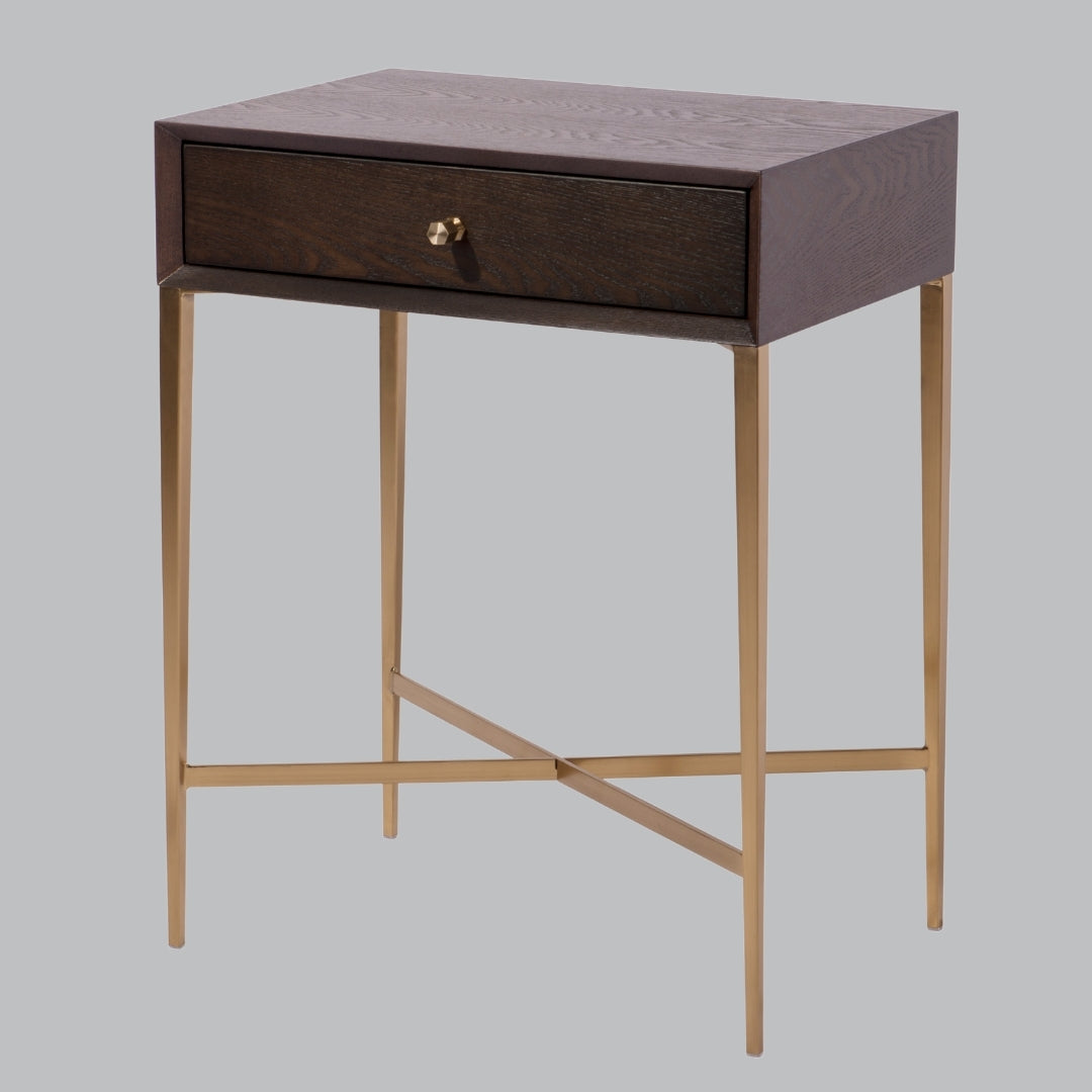 Frost Side Table - Ceramic Grey/Chocolate