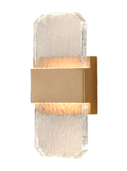 Glacial 2Lt LED IP54 Wall Lamp - Brass